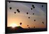 Turkey, Anatolia, Cappadocia, Goreme. Hot air balloons flying above the valley.-Emily Wilson-Framed Photographic Print