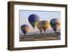 Turkey, Anatolia, Cappadocia, Goreme. Hot air balloons flying above the valley.-Emily Wilson-Framed Photographic Print