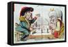 Turkey and Russia Playing a Game of Strategy, from Le Perroquet, 1877-null-Framed Stretched Canvas