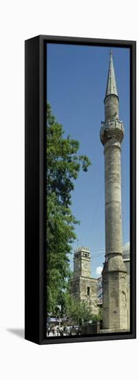 Turkey. Antalya. Old City Center. Minaret of Tekeli Pasa Mosque (18th Century) and Clock Tower. Med-null-Framed Stretched Canvas