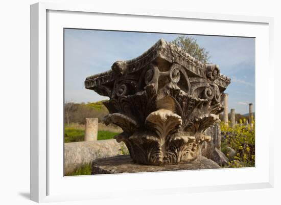 Turkey, Aphrodisias, Agora South,  Portico of Tiberius, Corinthian Capital Remains-Samuel Magal-Framed Photographic Print