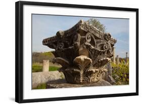 Turkey, Aphrodisias, Agora South,  Portico of Tiberius, Corinthian Capital Remains-Samuel Magal-Framed Photographic Print