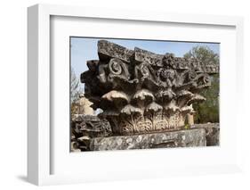 Turkey, Aphrodisias, Agora South,  Portico of Tiberius, Corinthian Capital Remains-Samuel Magal-Framed Photographic Print