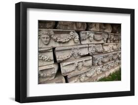 Turkey, Aphrodisias, Sebasteion, Wall Reliefs, Theatrical Masks-Samuel Magal-Framed Photographic Print