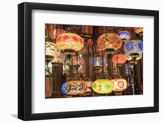 Turkey, Bursa Province, Bursa, colorful, glass mosaic lamps.-Emily Wilson-Framed Photographic Print