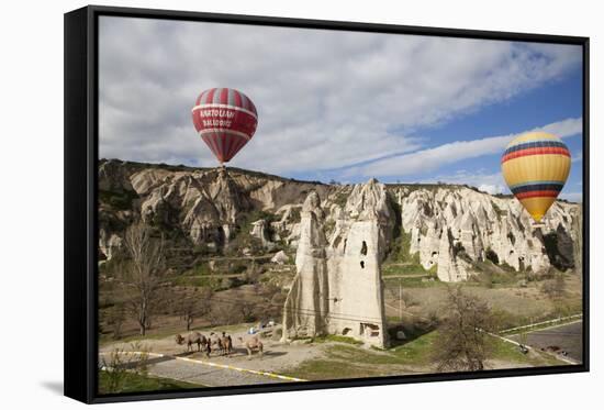 Turkey, Cappadocia, Goreme Valley, Hot Air Balloons-Samuel Magal-Framed Stretched Canvas