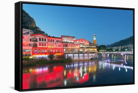 Turkey, Central Anatolia, Amasya, Hatuniye Mahallesi Historic Neighbourhood on the River Yesilirmak-Christian Kober-Framed Stretched Canvas