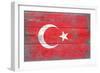 Turkey Country Flag - Barnwood Painting-Lantern Press-Framed Art Print