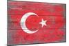 Turkey Country Flag - Barnwood Painting-Lantern Press-Mounted Art Print