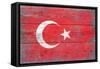 Turkey Country Flag - Barnwood Painting-Lantern Press-Framed Stretched Canvas