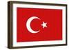 Turkey Country Flag - Letterpress-Lantern Press-Framed Art Print