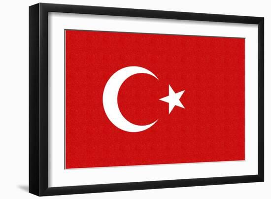 Turkey Country Flag - Letterpress-Lantern Press-Framed Art Print