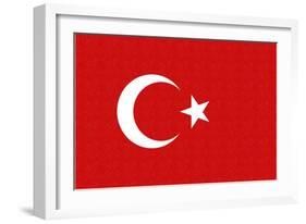 Turkey Country Flag - Letterpress-Lantern Press-Framed Art Print