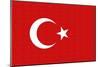 Turkey Country Flag - Letterpress-Lantern Press-Mounted Art Print