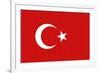 Turkey Country Flag - Letterpress-Lantern Press-Framed Premium Giclee Print