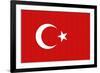 Turkey Country Flag - Letterpress-Lantern Press-Framed Premium Giclee Print