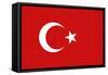 Turkey Country Flag - Letterpress-Lantern Press-Framed Stretched Canvas