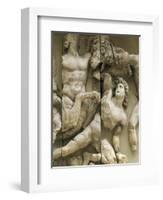 Turkey, Detail of the Frieze from Pergamon Altar Representing a Dying Giant with a Dying Lion-null-Framed Giclee Print