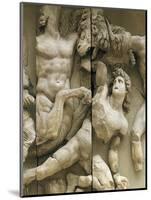 Turkey, Detail of the Frieze from Pergamon Altar Representing a Dying Giant with a Dying Lion-null-Mounted Giclee Print