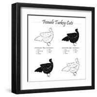 TURKEY FEMALE CUTS SCHEME  - B&W-ONiONAstudio-Framed Art Print