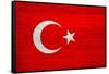 Turkey Flag Design with Wood Patterning - Flags of the World Series-Philippe Hugonnard-Framed Stretched Canvas