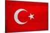 Turkey Flag Design with Wood Patterning - Flags of the World Series-Philippe Hugonnard-Stretched Canvas