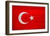 Turkey Flag Design with Wood Patterning - Flags of the World Series-Philippe Hugonnard-Framed Art Print