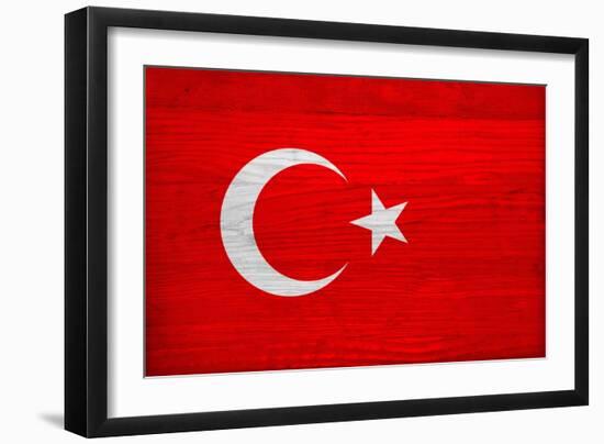 Turkey Flag Design with Wood Patterning - Flags of the World Series-Philippe Hugonnard-Framed Art Print