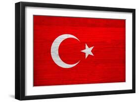 Turkey Flag Design with Wood Patterning - Flags of the World Series-Philippe Hugonnard-Framed Art Print