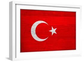 Turkey Flag Design with Wood Patterning - Flags of the World Series-Philippe Hugonnard-Framed Art Print