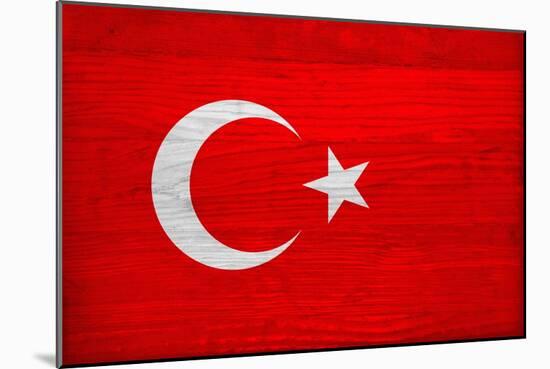 Turkey Flag Design with Wood Patterning - Flags of the World Series-Philippe Hugonnard-Mounted Art Print