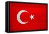 Turkey Flag Design with Wood Patterning - Flags of the World Series-Philippe Hugonnard-Framed Stretched Canvas