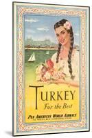 Turkey, For the Best - Pan American World Airways, Vintage Travel Poster, 1950s-Pacifica Island Art-Mounted Art Print