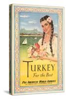 Turkey, For the Best - Pan American World Airways, Vintage Travel Poster, 1950s-Pacifica Island Art-Stretched Canvas