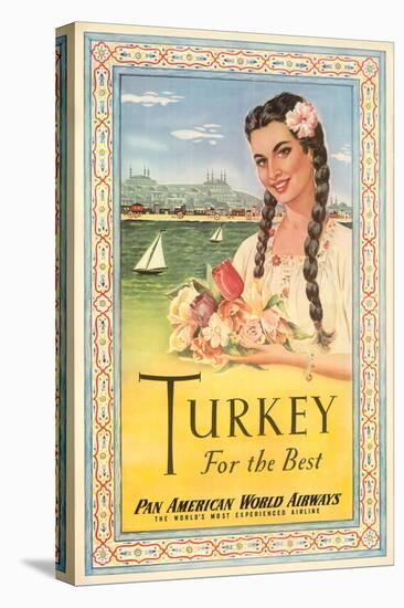 Turkey, For the Best - Pan American World Airways, Vintage Travel Poster, 1950s-Pacifica Island Art-Stretched Canvas