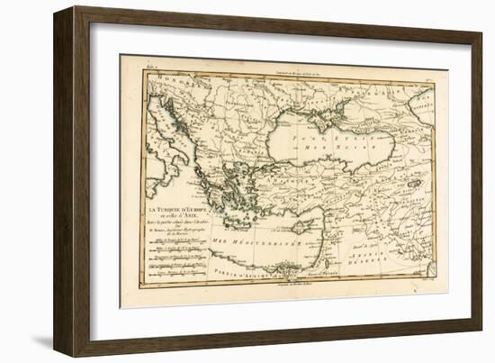 Turkey, from 'Atlas De Toutes Les Parties Connues Du Globe Terrestre' by Guillaume Raynal…-Charles Marie Rigobert Bonne-Framed Giclee Print