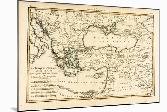 Turkey, from 'Atlas De Toutes Les Parties Connues Du Globe Terrestre' by Guillaume Raynal…-Charles Marie Rigobert Bonne-Mounted Giclee Print