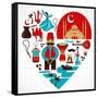 Turkey - Heart-Marish-Framed Stretched Canvas