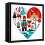 Turkey - Heart-Marish-Framed Stretched Canvas