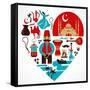 Turkey - Heart-Marish-Framed Stretched Canvas