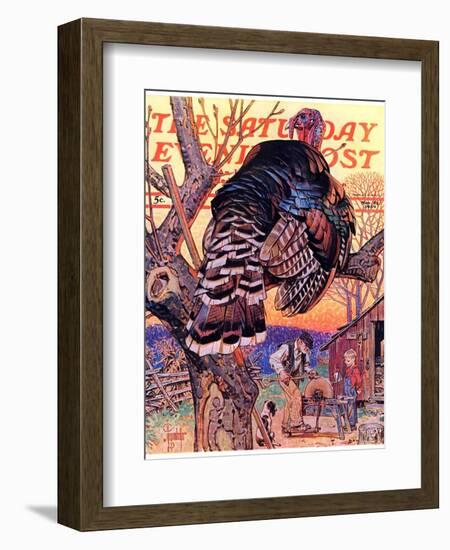 "Turkey in the Tree," Saturday Evening Post Cover, November 25, 1939-Joseph Christian Leyendecker-Framed Giclee Print