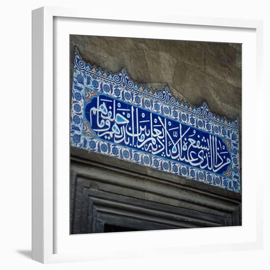 Turkey. Istanbul. Blue Mosque, 16th Century. Ottoman Style. Courtyard. Blue Tiles. Detail-null-Framed Photographic Print