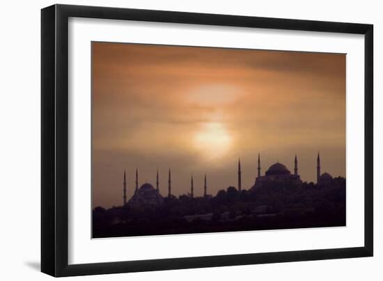 Turkey, Istanbul, Blue Mosque and Hagia Sophia, Sunset-Daryl Benson-Framed Photographic Print