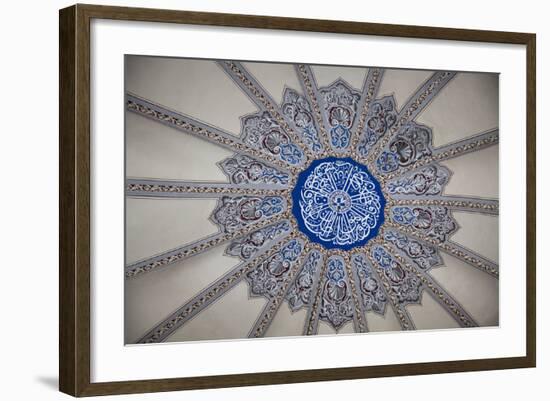 Turkey, Istanbul, Blue Mosque, Decorated Dome with Arabic Writing-Samuel Magal-Framed Photographic Print