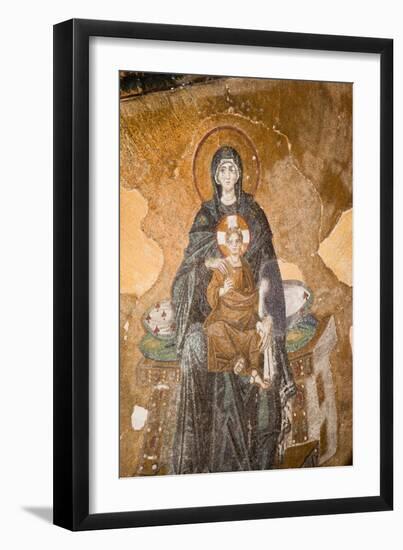 Turkey, Istanbul, Hagia Sophia, Apse, Half Dome, Mosaic of The Virgin-Samuel Magal-Framed Photographic Print