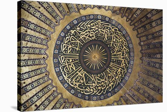 Turkey, Istanbul, Hagia Sophia, Decorated Dome with Arabic Writing-Samuel Magal-Stretched Canvas