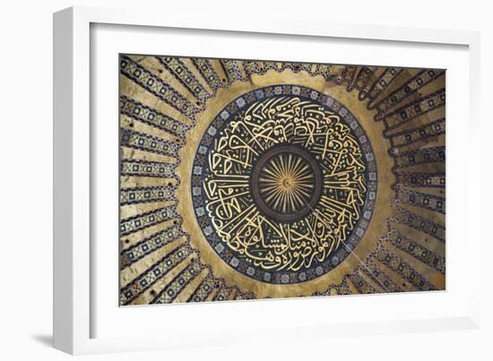 Turkey, Istanbul, Hagia Sophia, Decorated Dome with Arabic Writing-Samuel Magal-Framed Photographic Print