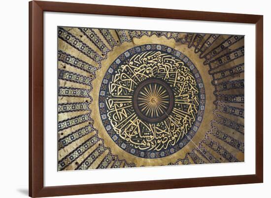 Turkey, Istanbul, Hagia Sophia, Decorated Dome with Arabic Writing-Samuel Magal-Framed Photographic Print