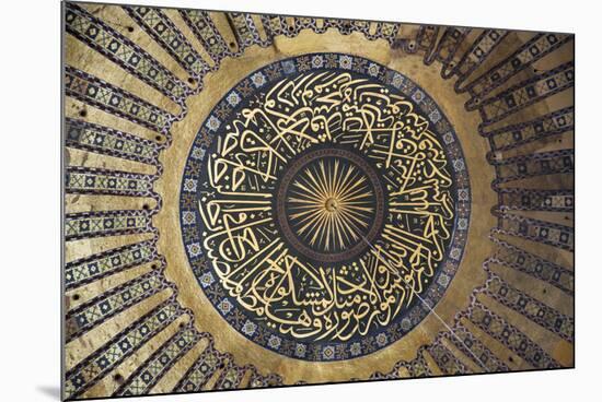 Turkey, Istanbul, Hagia Sophia, Decorated Dome with Arabic Writing-Samuel Magal-Mounted Photographic Print