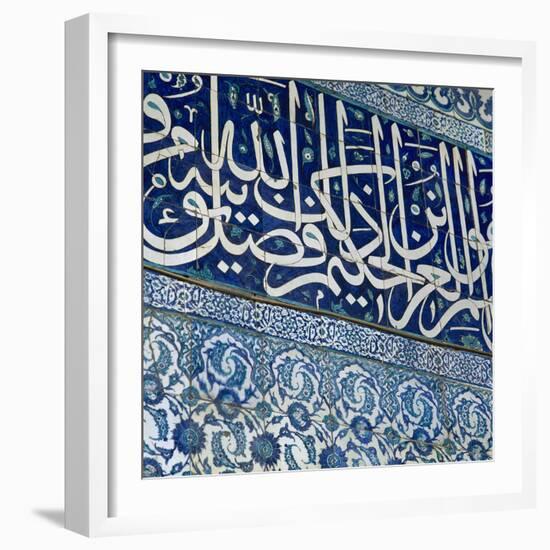 Turkey. Istanbul. New Mosque. 17th Century. Ottoman Style. Decorated Tiles-null-Framed Photographic Print